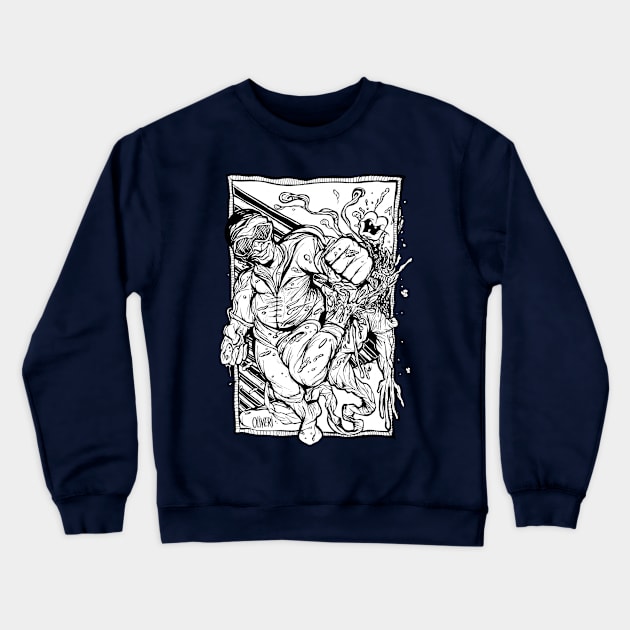 Power punch black & white Crewneck Sweatshirt by peteoliveriart